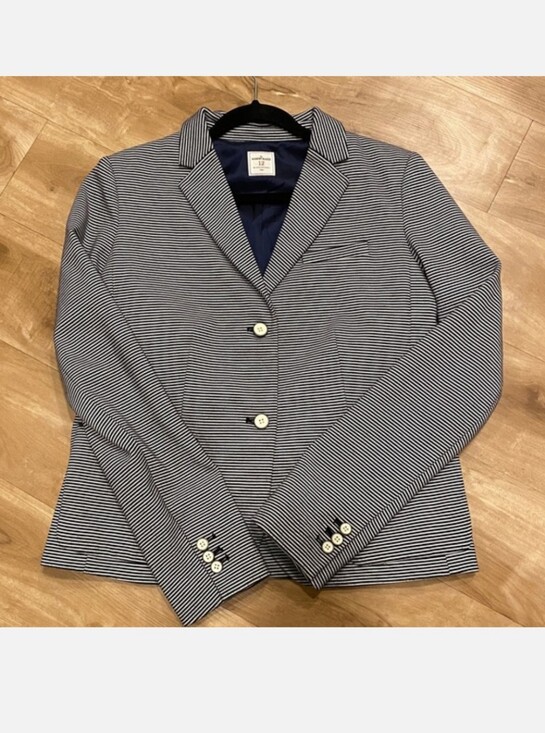 GAP Jackets & Blazers - GAP Academy Navy and White Striped Knit Blazer